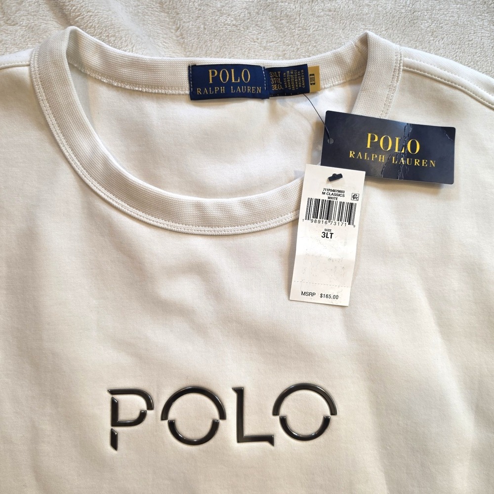 POLO RALPH LAUREN Mens 3XLT White Sweatshirt NWT! - $165